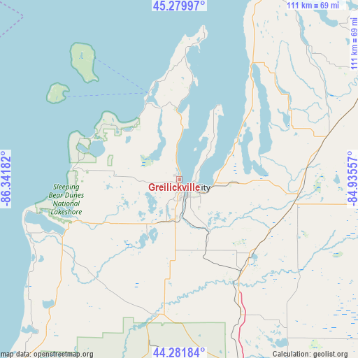 Greilickville on map