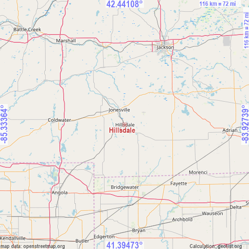 Hillsdale on map