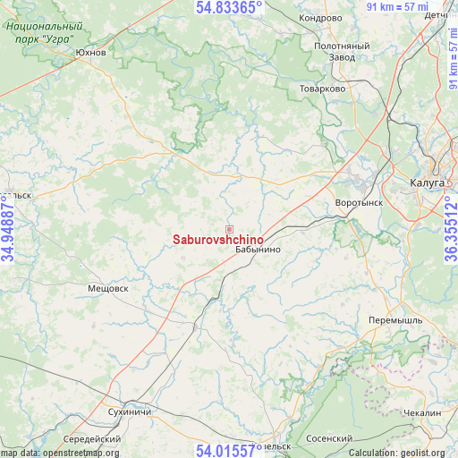 Saburovshchino on map