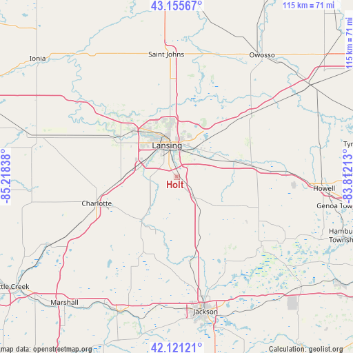 Holt on map