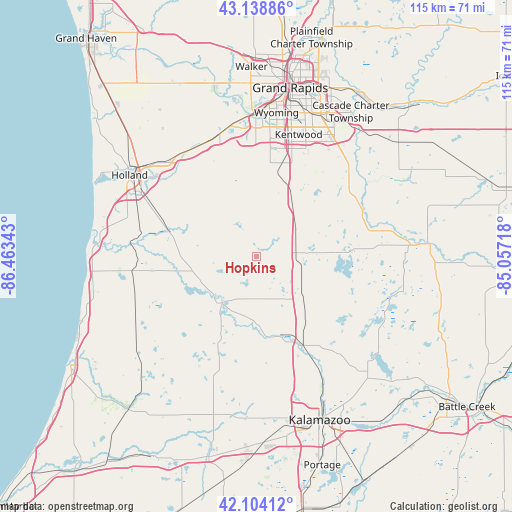 Hopkins on map