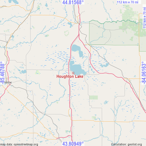 Houghton Lake on map