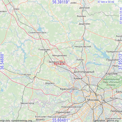 Rzhavki on map
