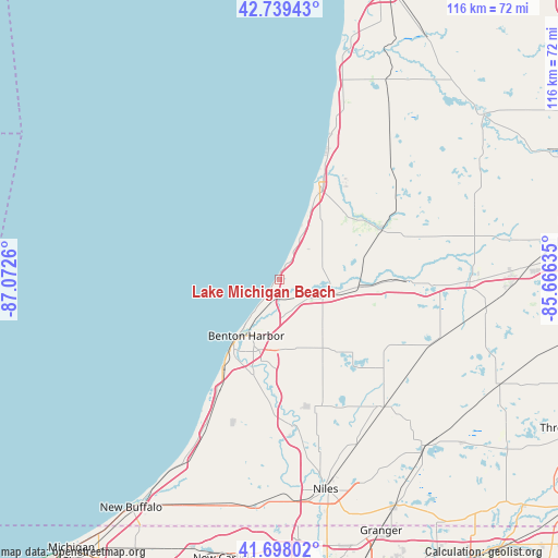 Lake Michigan Beach on map