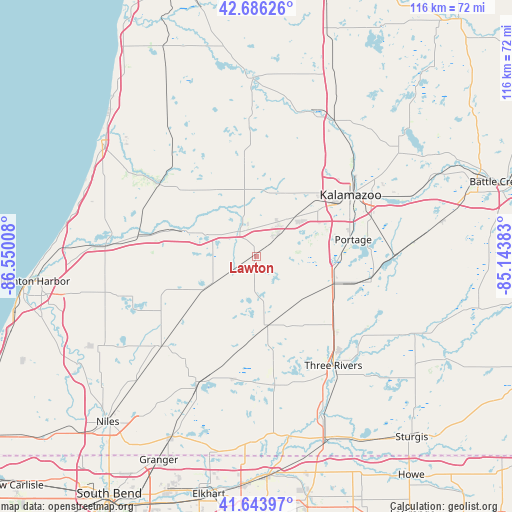 Lawton on map