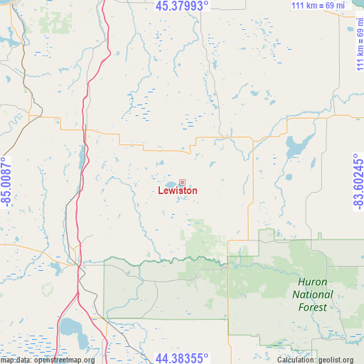 Lewiston on map