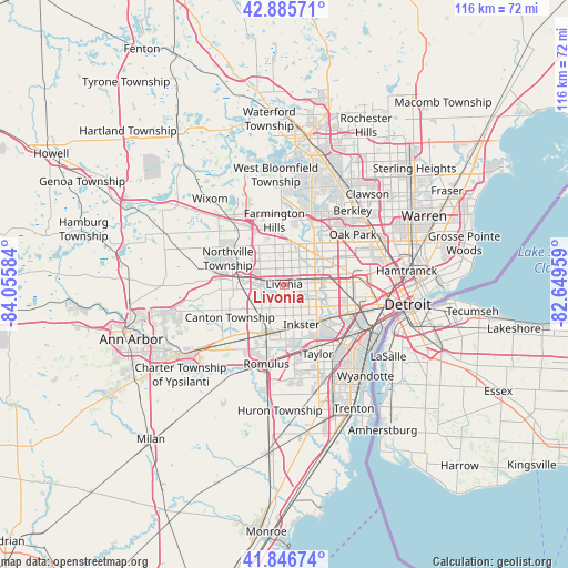 Livonia on map