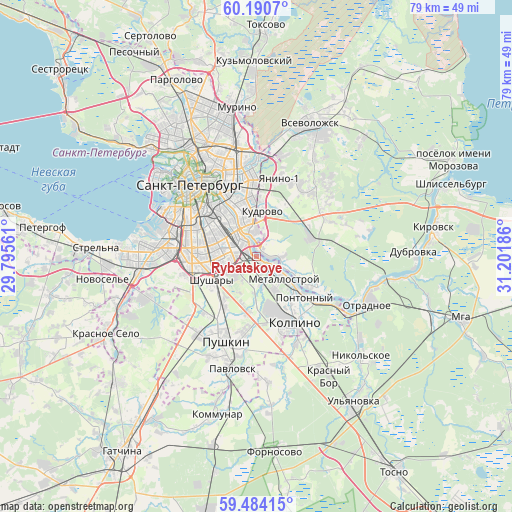 Rybatskoye on map