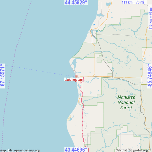 Ludington on map