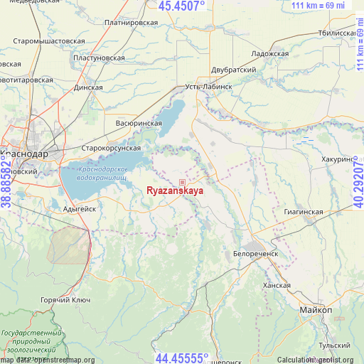 Ryazanskaya on map
