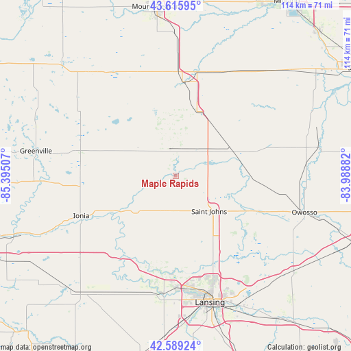 Maple Rapids on map