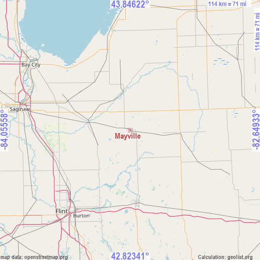 Mayville on map