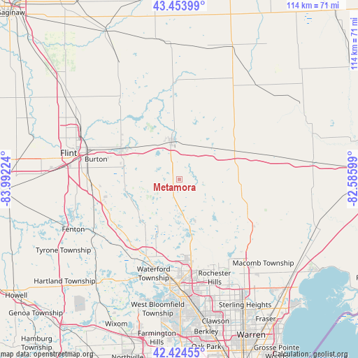 Metamora on map