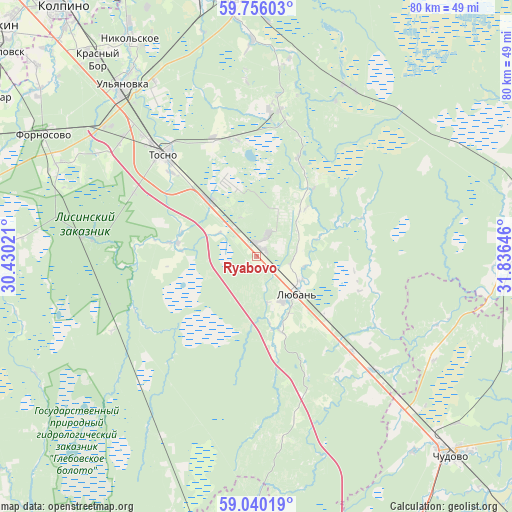 Ryabovo on map