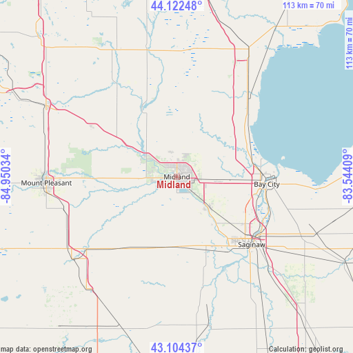 Midland on map