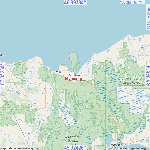 Munising on map