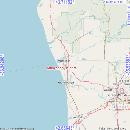 Muskegon Heights on map