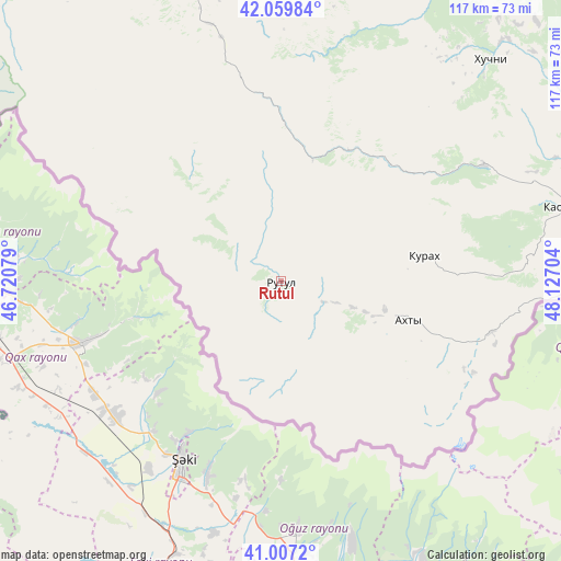 Rutul on map