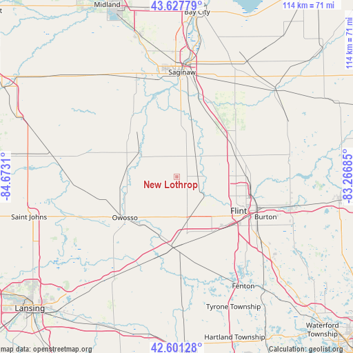 New Lothrop on map