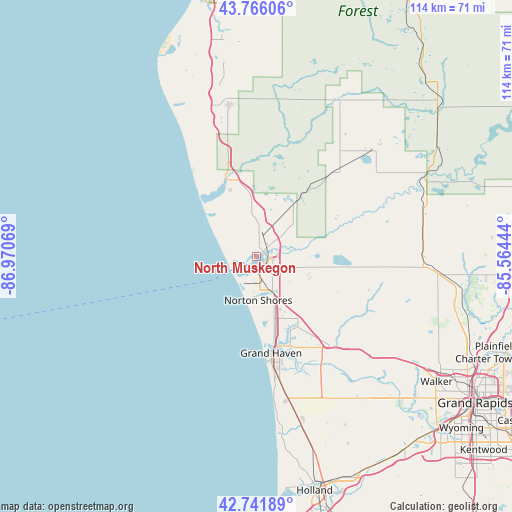 North Muskegon on map