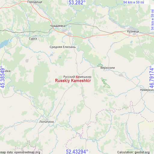 Russkiy Kameshkir on map