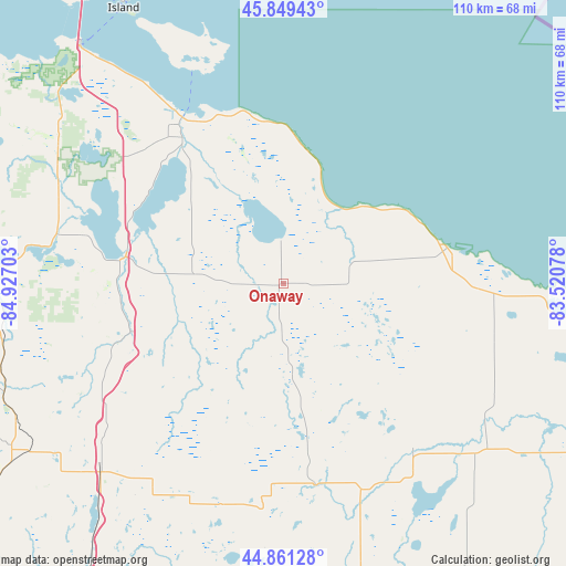 Onaway on map