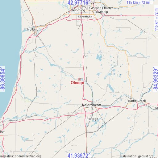 Otsego on map