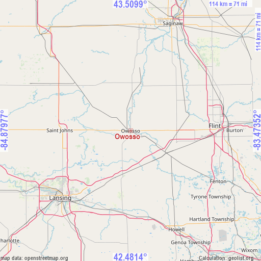 Owosso on map