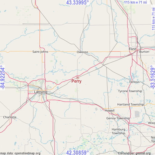 Perry on map