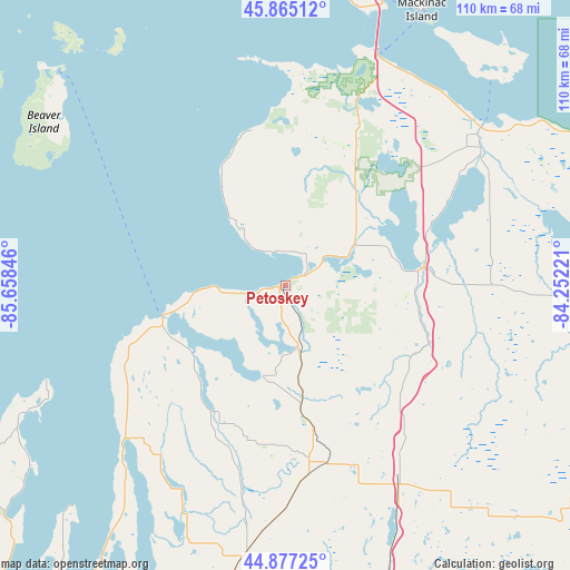 Petoskey on map