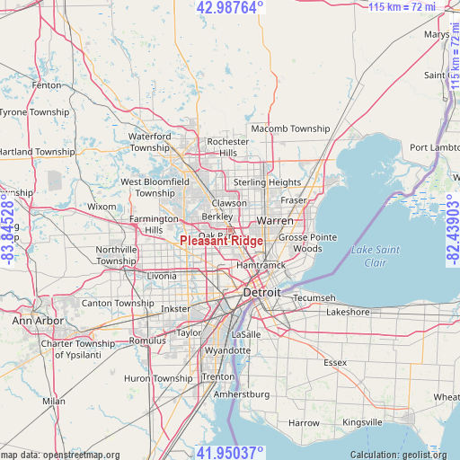 Pleasant Ridge on map