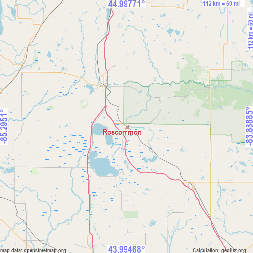 Roscommon on map