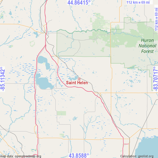 Saint Helen on map