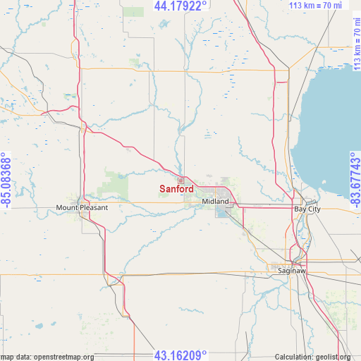 Sanford on map