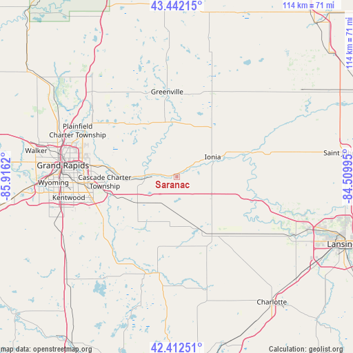 Saranac on map