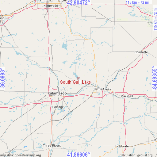 South Gull Lake on map