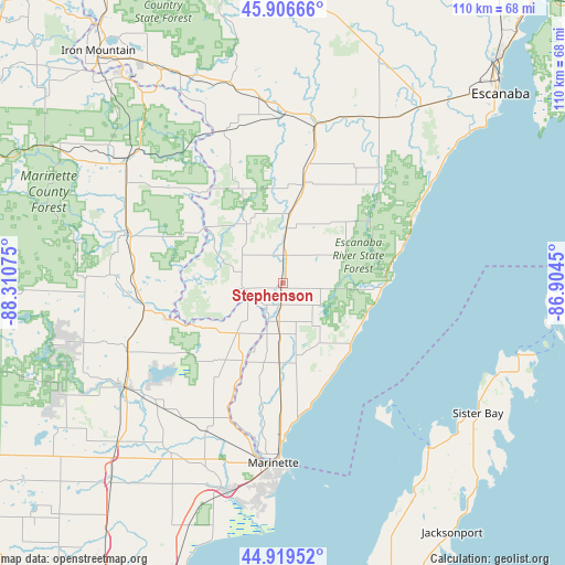 Stephenson on map