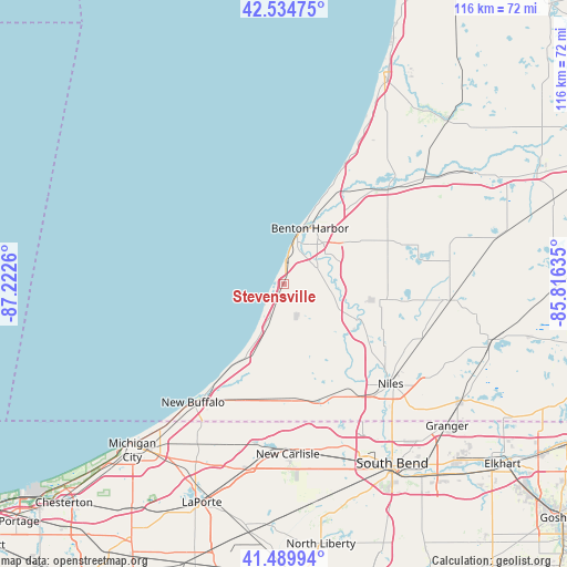 Stevensville on map