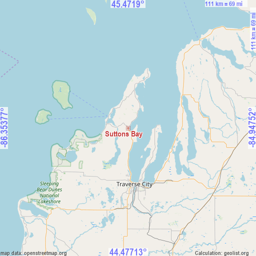 Suttons Bay on map