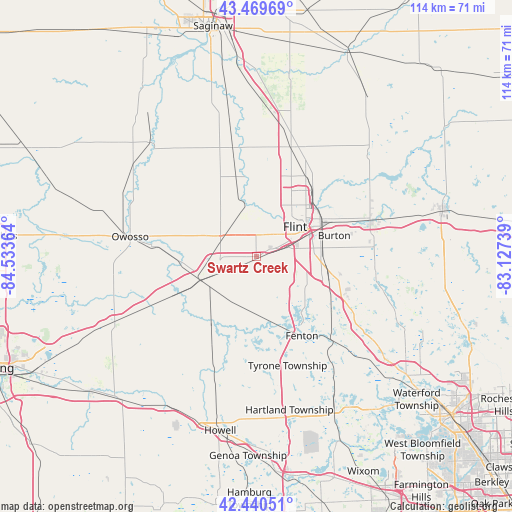 Swartz Creek on map