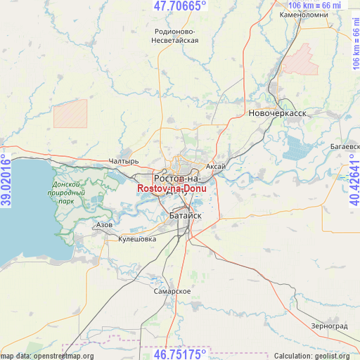 Rostov-na-Donu on map