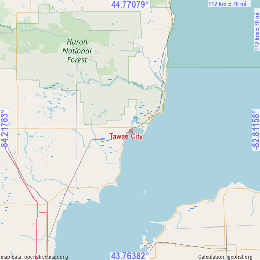 Tawas City on map