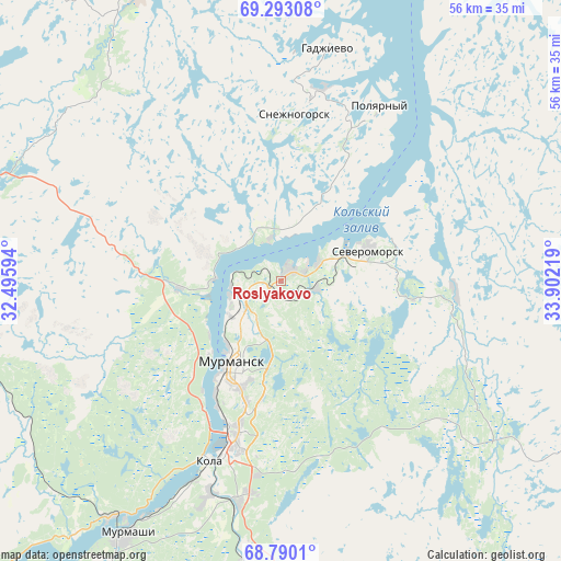 Roslyakovo on map