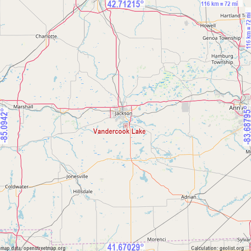 Vandercook Lake on map