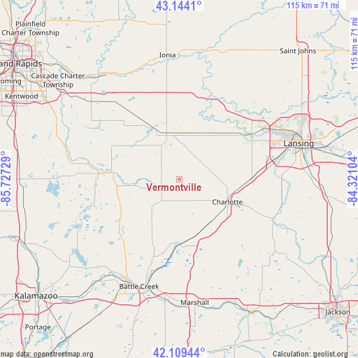 Vermontville on map