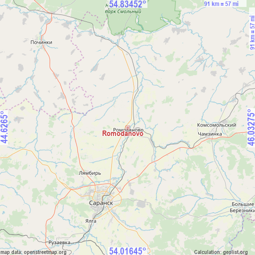 Romodanovo on map