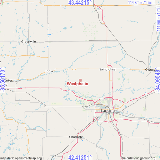 Westphalia on map