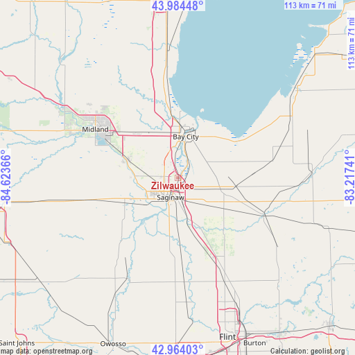 Zilwaukee on map