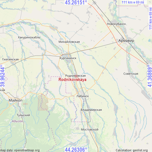 Rodnikovskaya on map