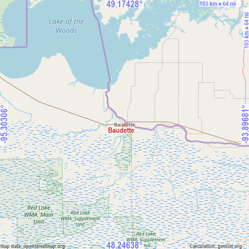 Baudette on map